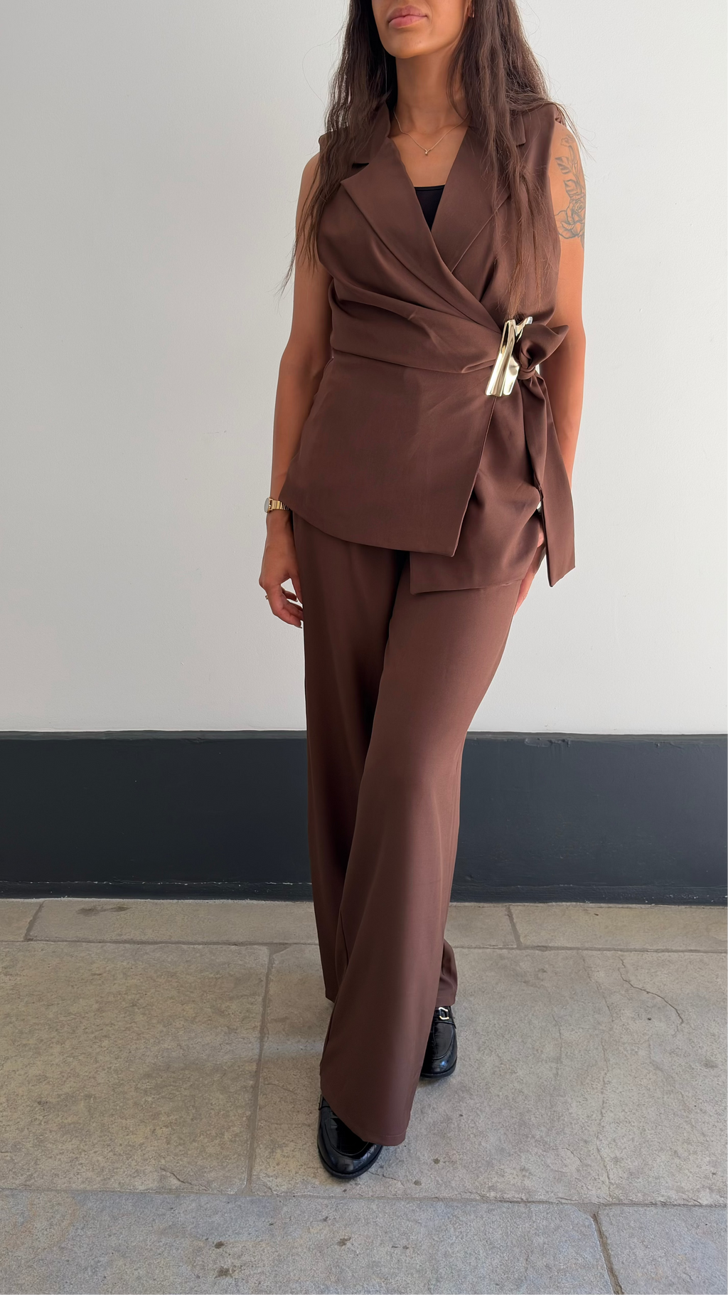Andrea Blazer Vest - Mørke Brun