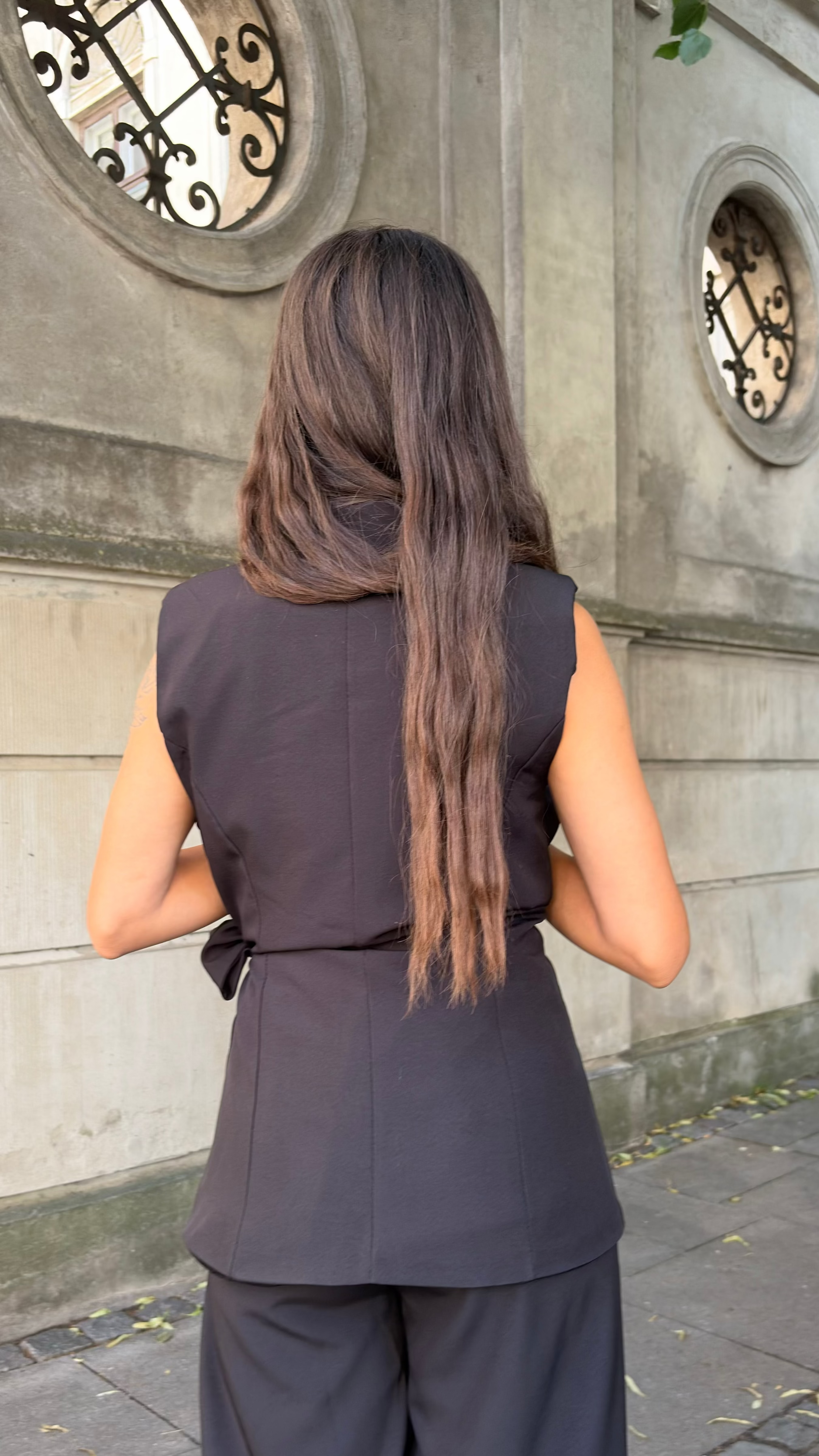 Andrea Blazer Vest - Sort