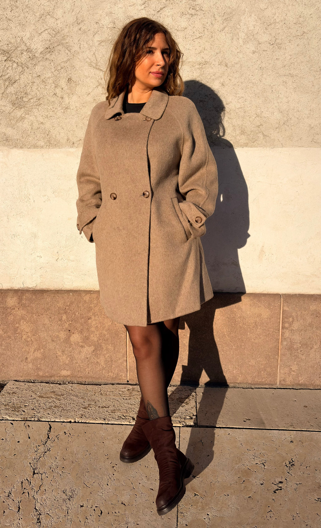 Bella Uldfrakke - Taupe